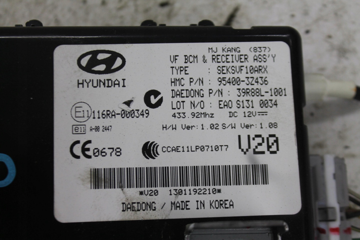 module control unit BSM 95400-3Z436 HYUNDAI I40 11-14
