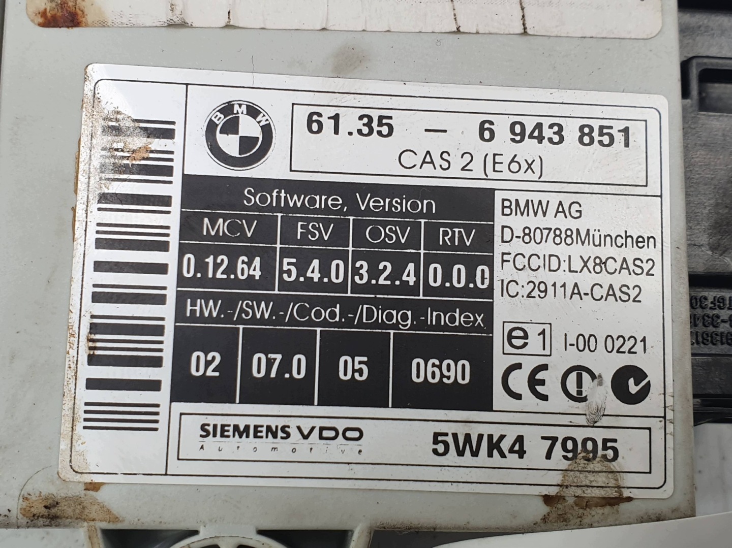 module control unit 6943851 BMW E60 530D 2004