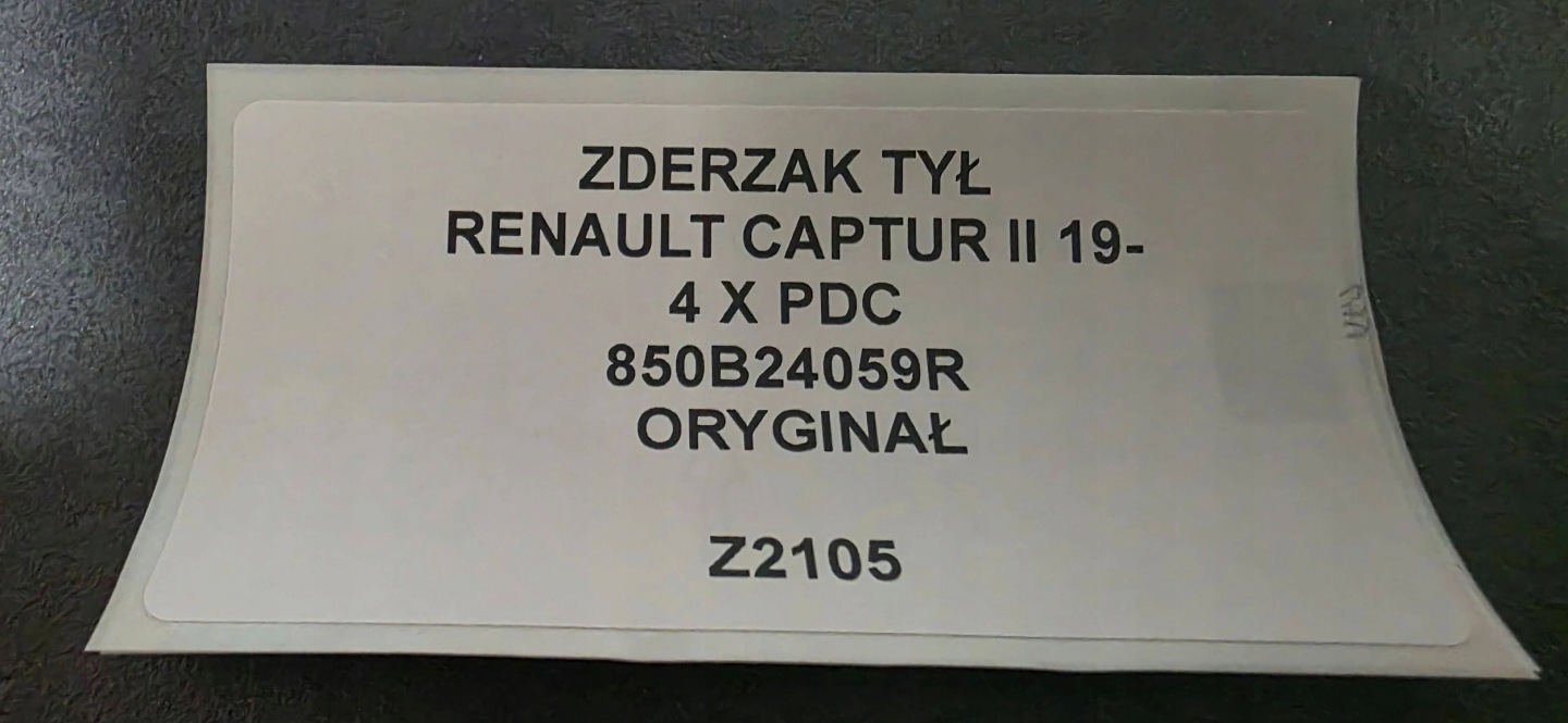 bumper rear rear part Renault Captur II 850B24059R