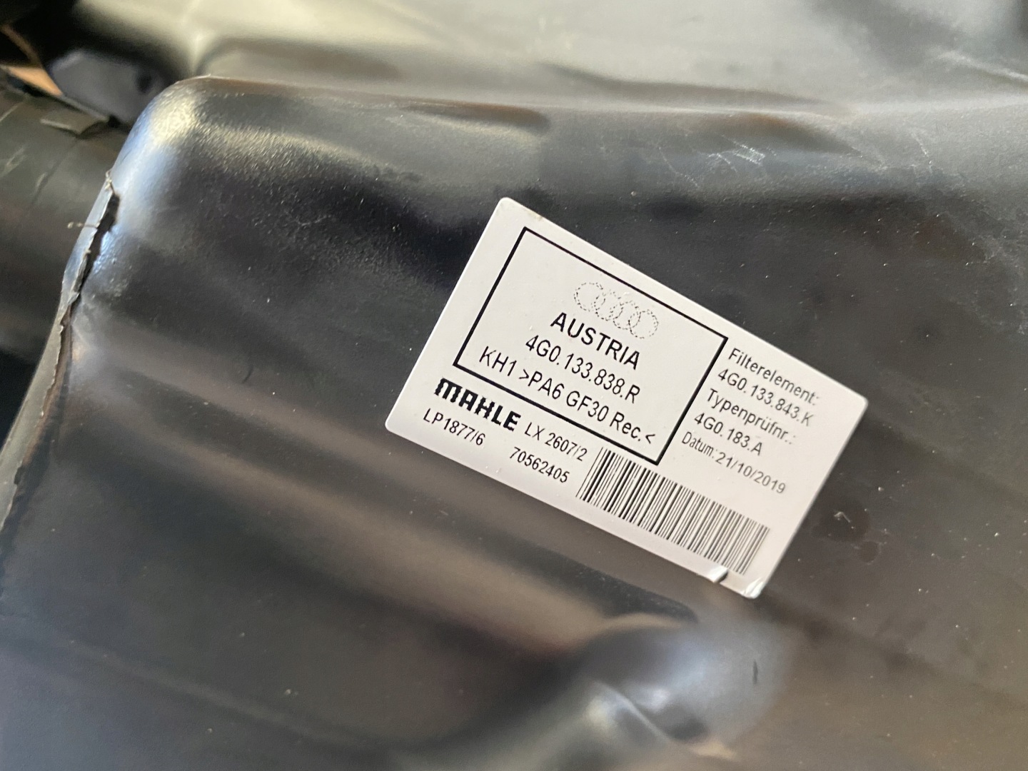 AUDI A6 4G C7 2.0TDI filter air 4G0133838R