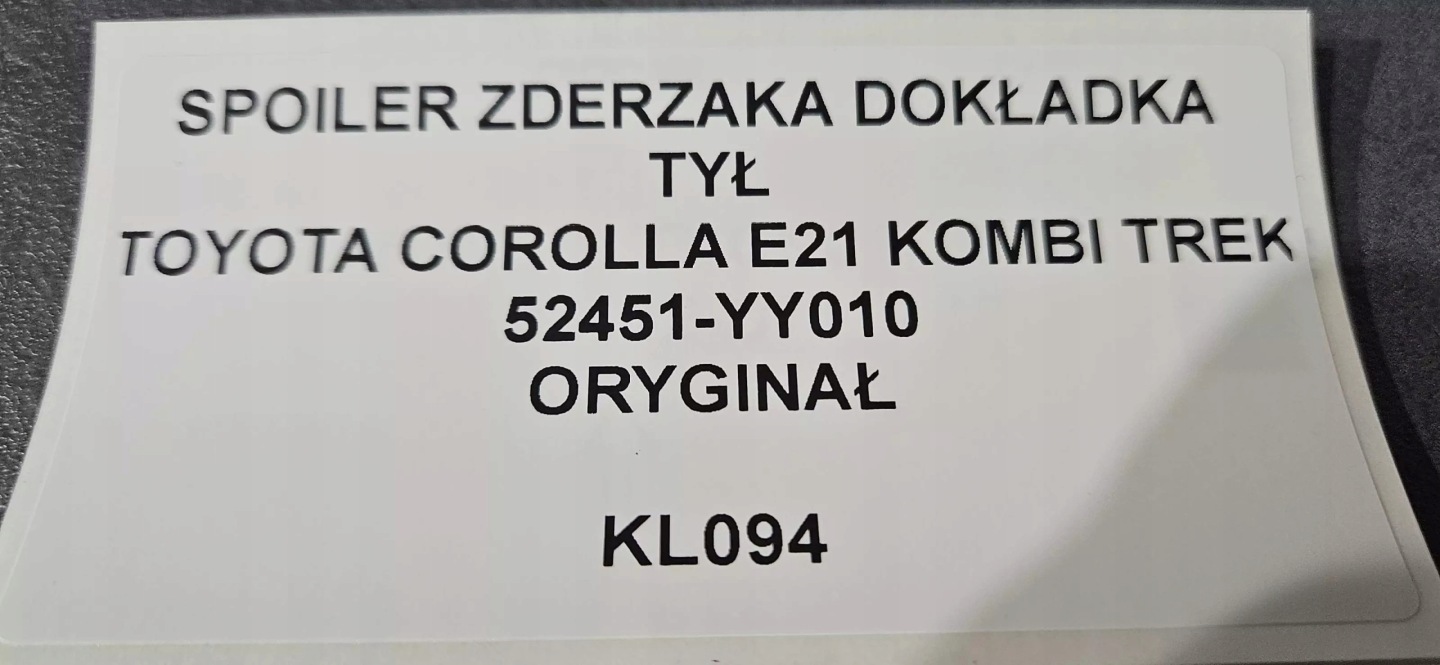 SPOILER der Stoßstange heck TOYOTA COROLLA E21 KOMBI TREK