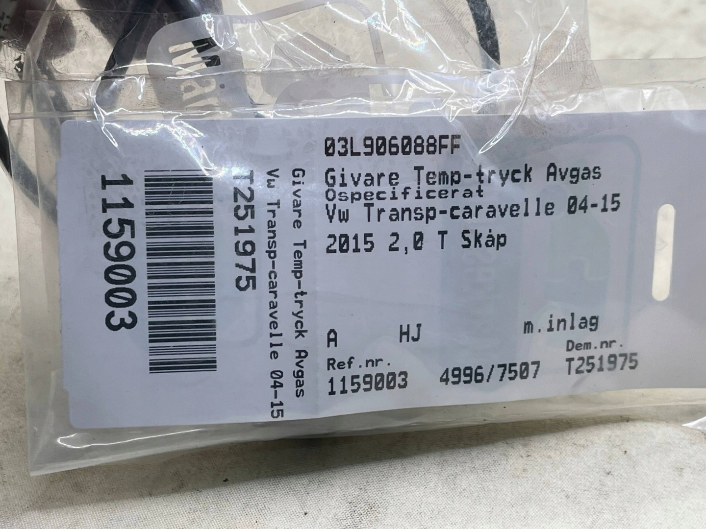 Sensor temperatury Gase 03L906088FF VW MULTIVAN 2.0 TDI T6 !J