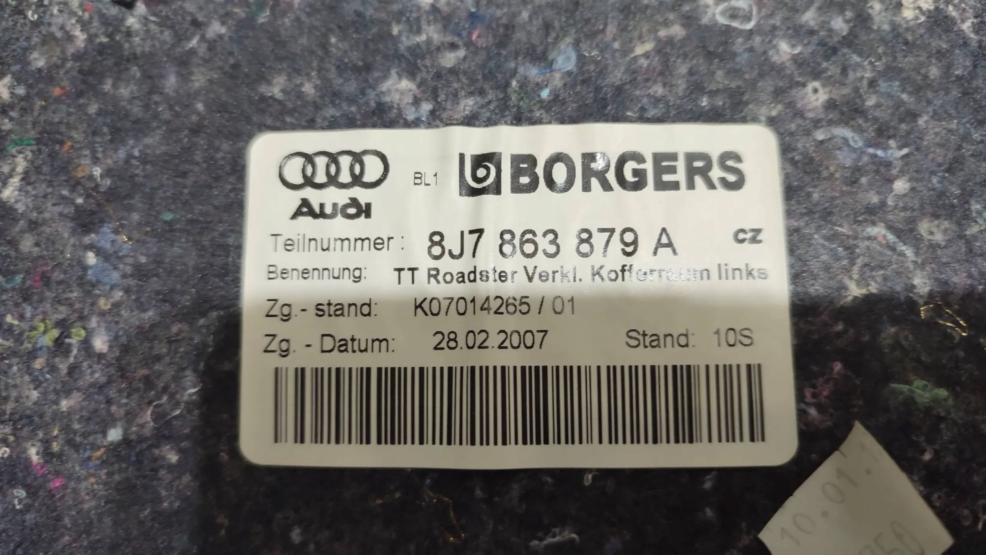 Audi TT 8J 13r 2.0tdi rear part side left side boot