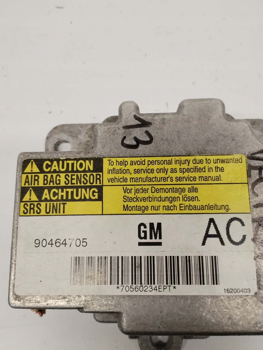 modulo Centralina sensor airbag Opel Vectra 90464705