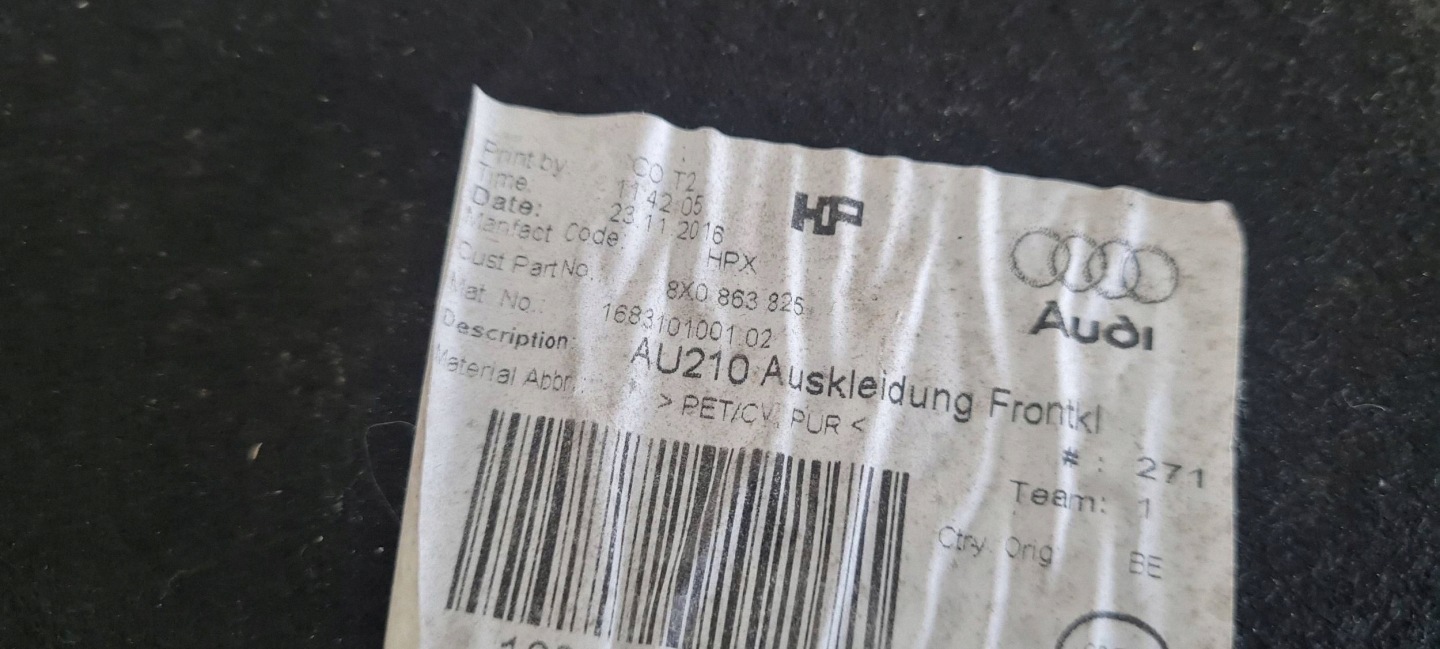 A1 insonorisation PODBITKA insonorisation du capot AUDI A1 8X