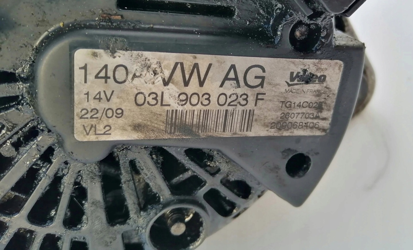 ALTERNATOR 03L903023F VW GOLF 6 VI 2.0 TDI 09R