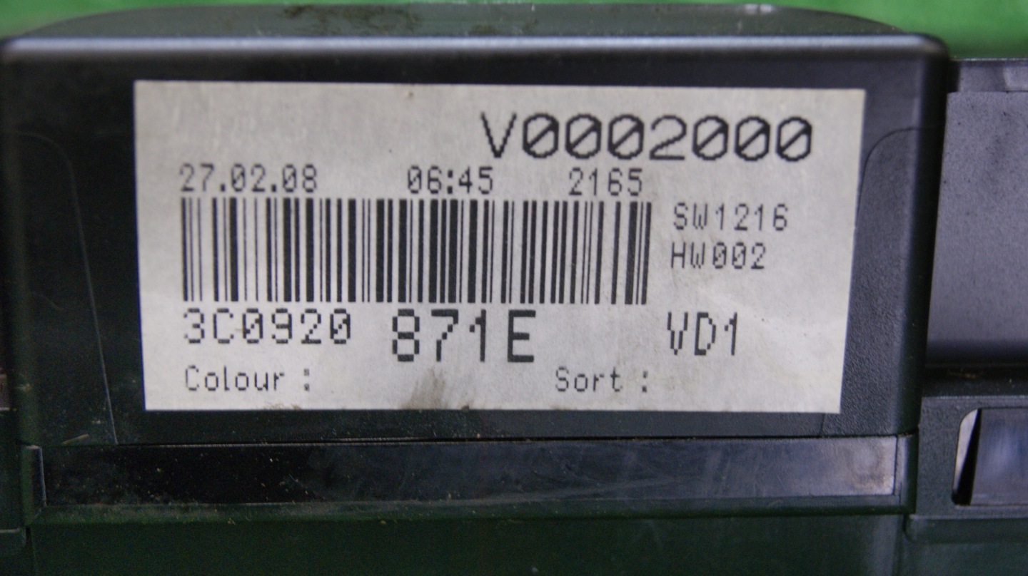 dials dials VOLKSWAGEN PASSAT B6 2.0 TDI 3C0920871E