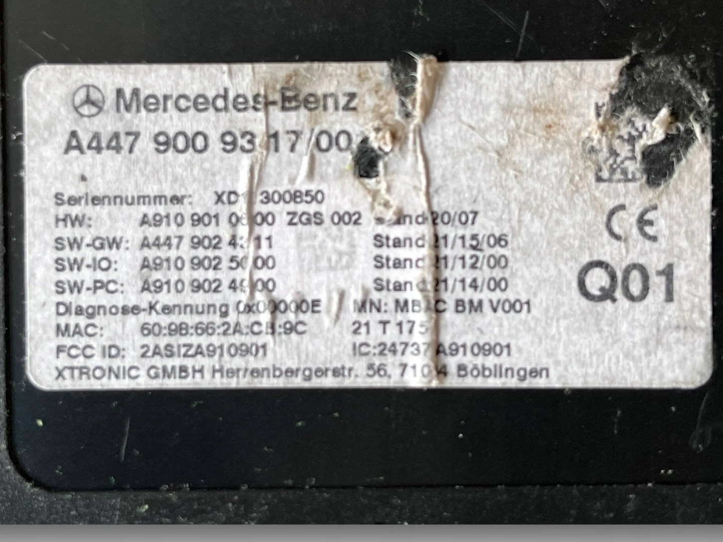MERCEDES V KLASA 447 control unit comfort control unit 4479009317 !M