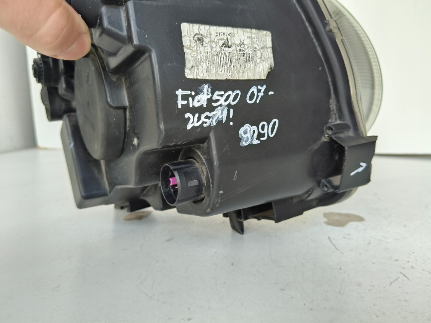 light left REFLEKTOR FIAT 500 07-15