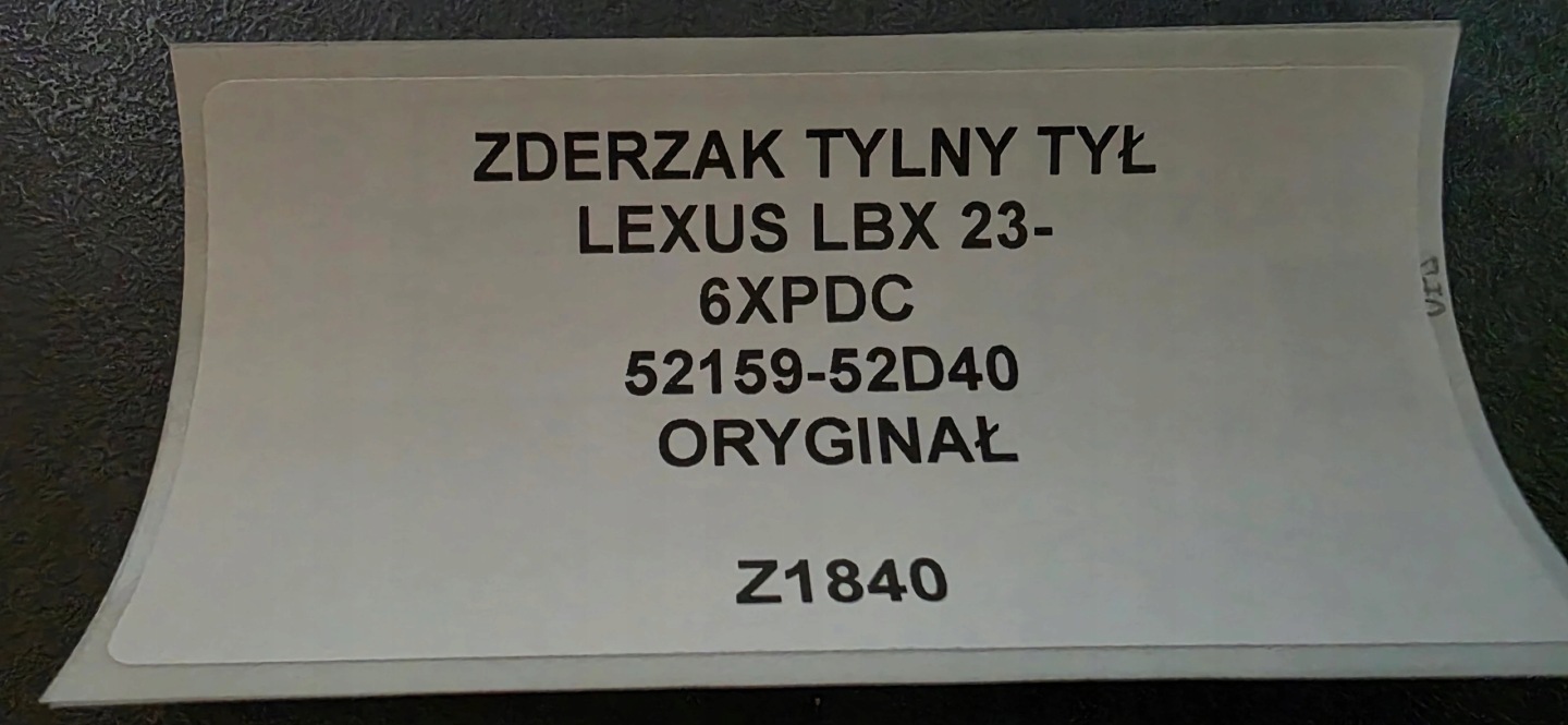 bumper rear rear part LEXUS LBX 23- 6XPDC original 52159-52D40