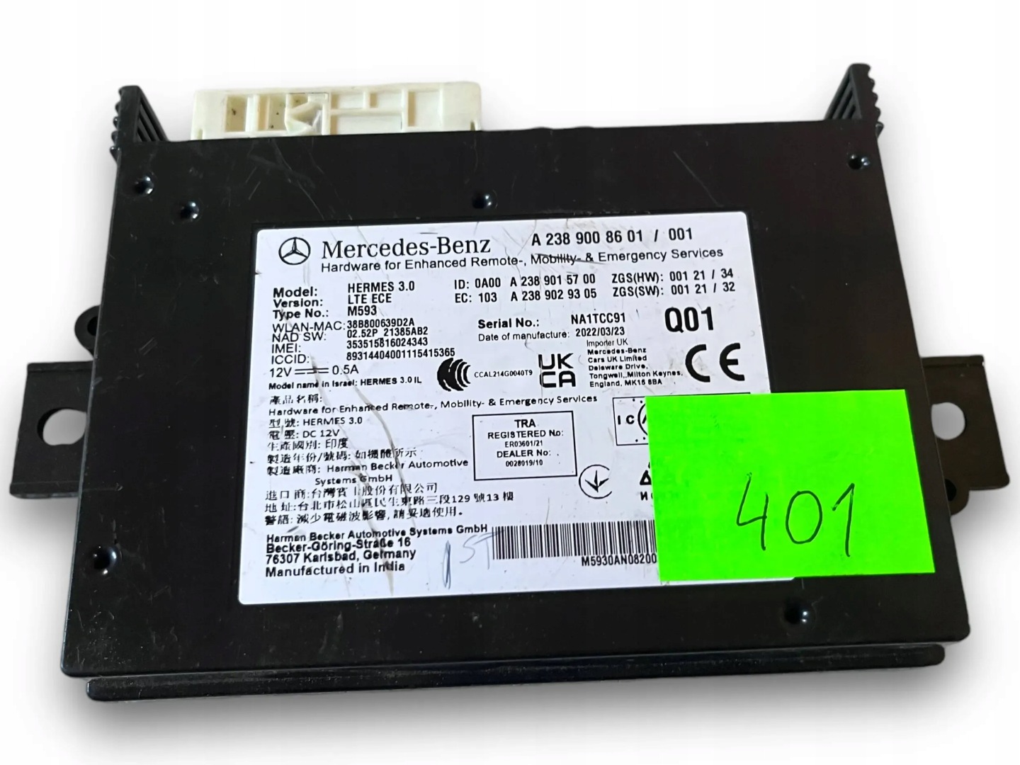 MERCEDES W247 control unit TELEMATIK 2389008601 @M
