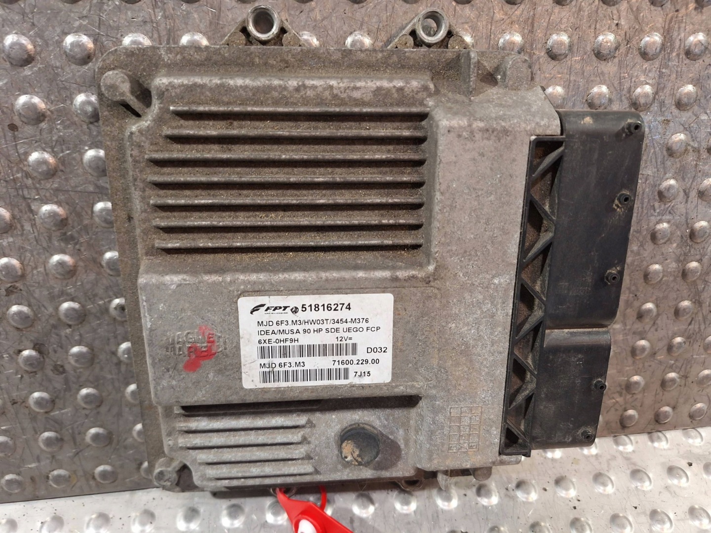 control unit of the engine computer 51816274 MJD6F3.M3 FIAT IDEA 1.3 MJET
