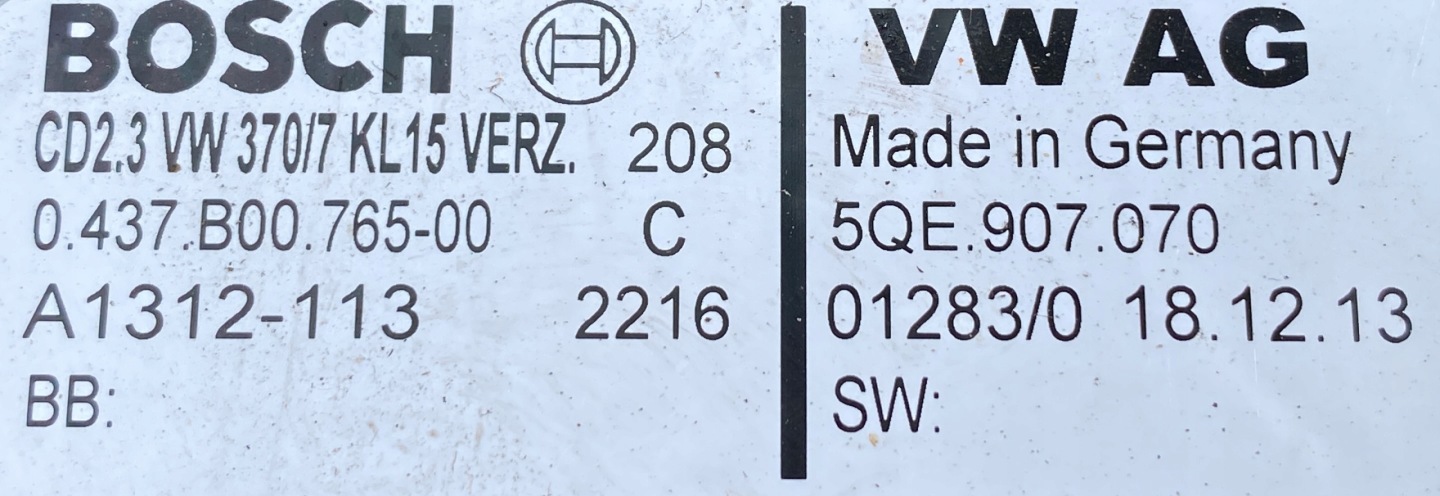 VW E GOLF module MOCY regulation transmission 5QE907070