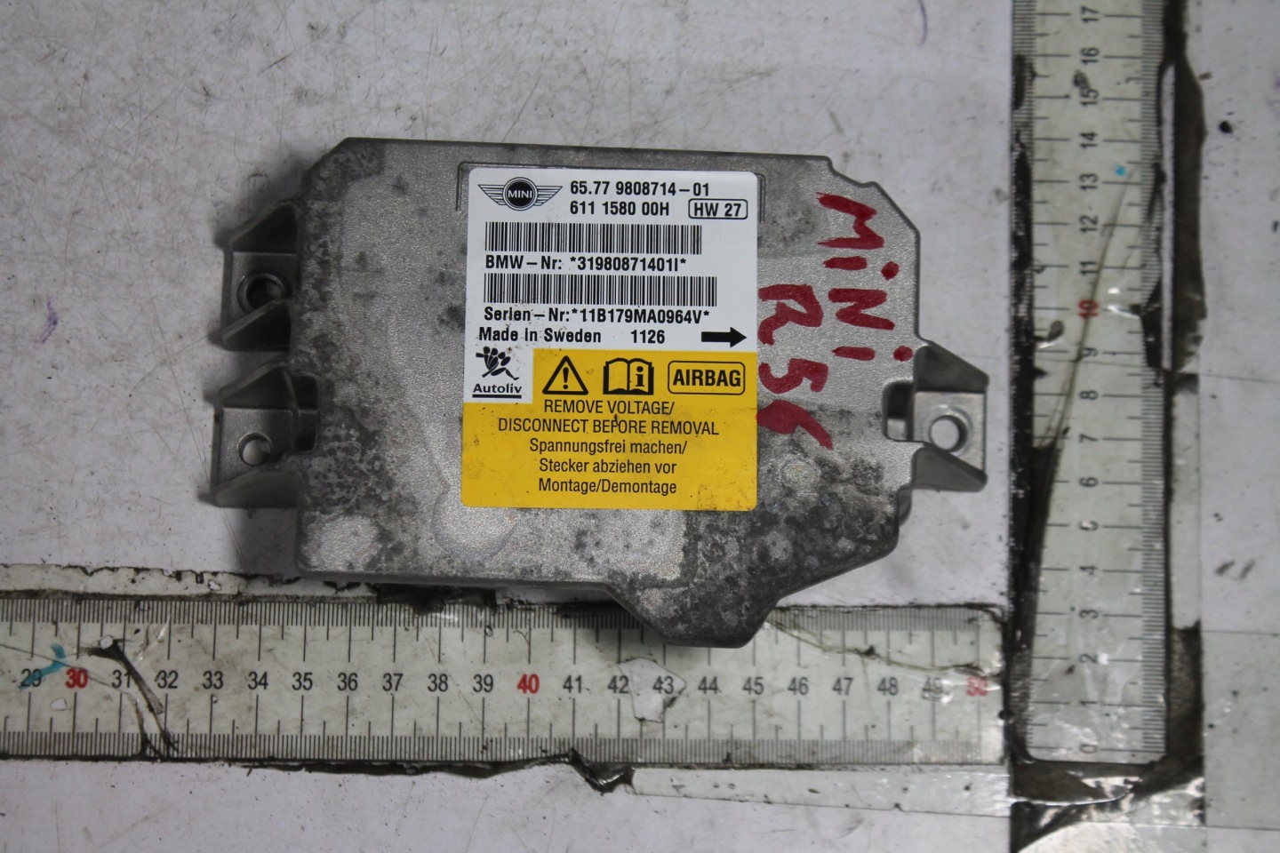 module SENSOR airbag 9808714 MINI R56 R57 R60 08-13