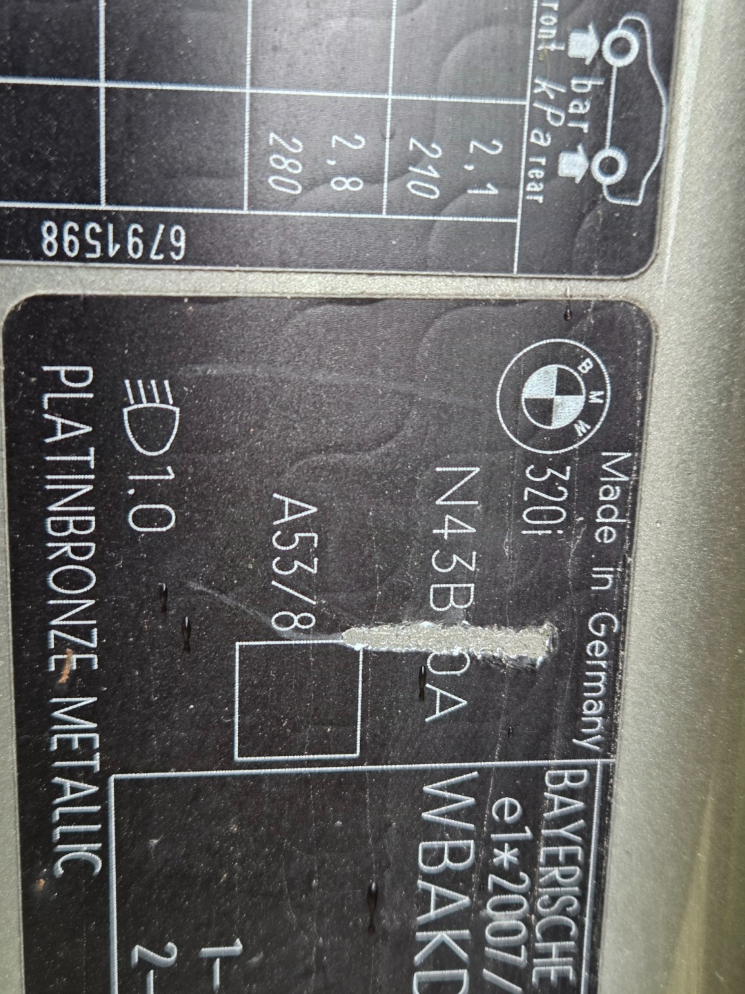 trunk door boot BMW E92 PLATINBRONZE A53/8