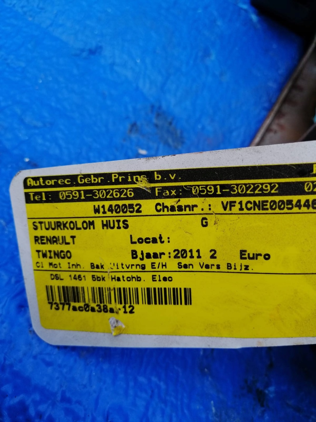 steering wheel rod 6900002165A RENAULT TWINGO II