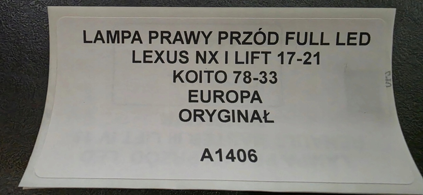 light right front FULL LED LEXUS NX and LIFT 17-21 original KOITO 78-33