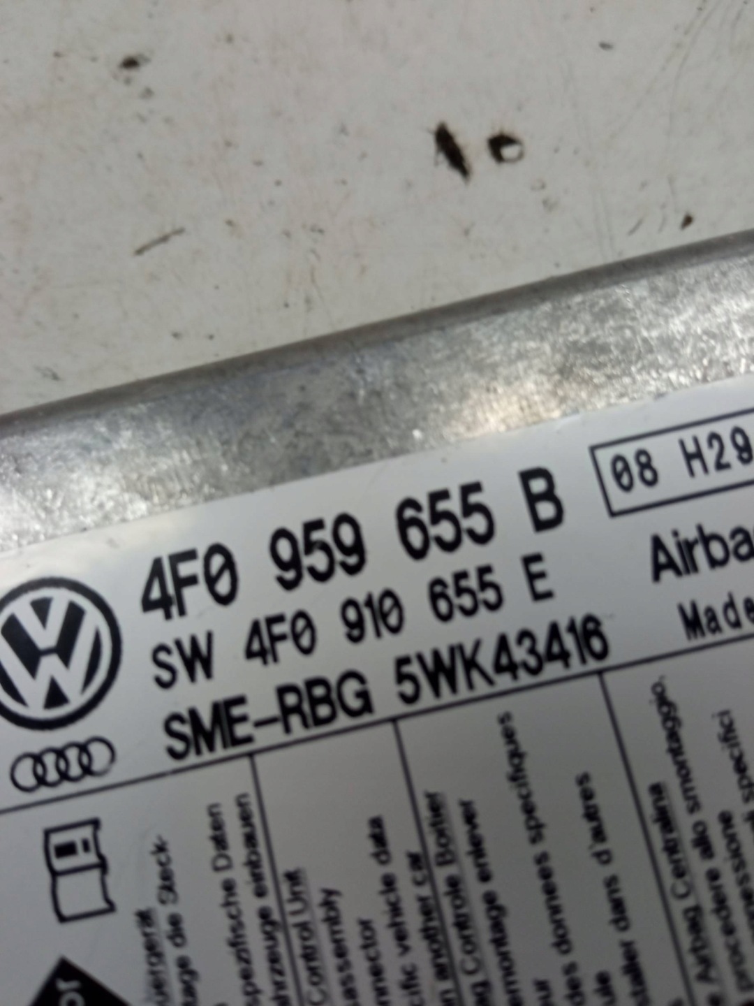 SENSOR airbag 4F0959655B Audi A6 III (2004-2011) C6