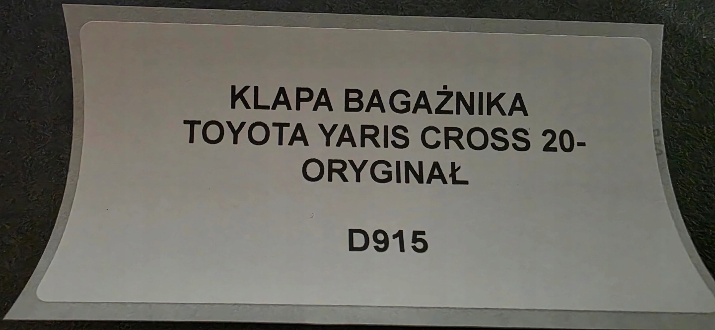 trunk door boot TOYOTA YARIS CROSS 20- original