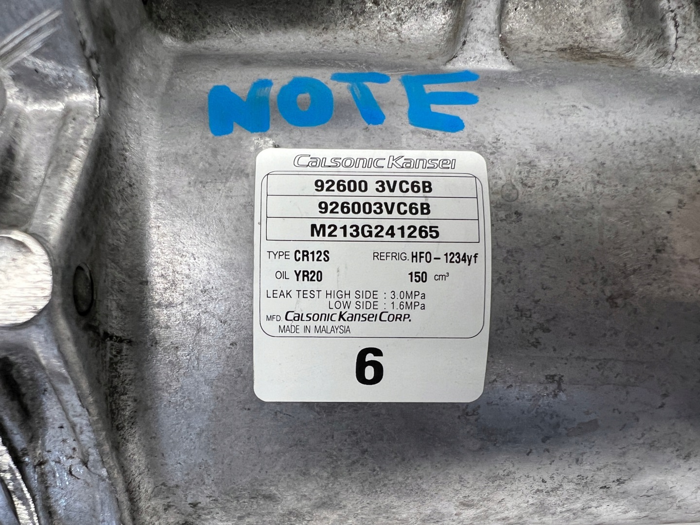 Nissan Note II E12 1.5 dCi Klimakompressor klimaanlage 926003VC6B
