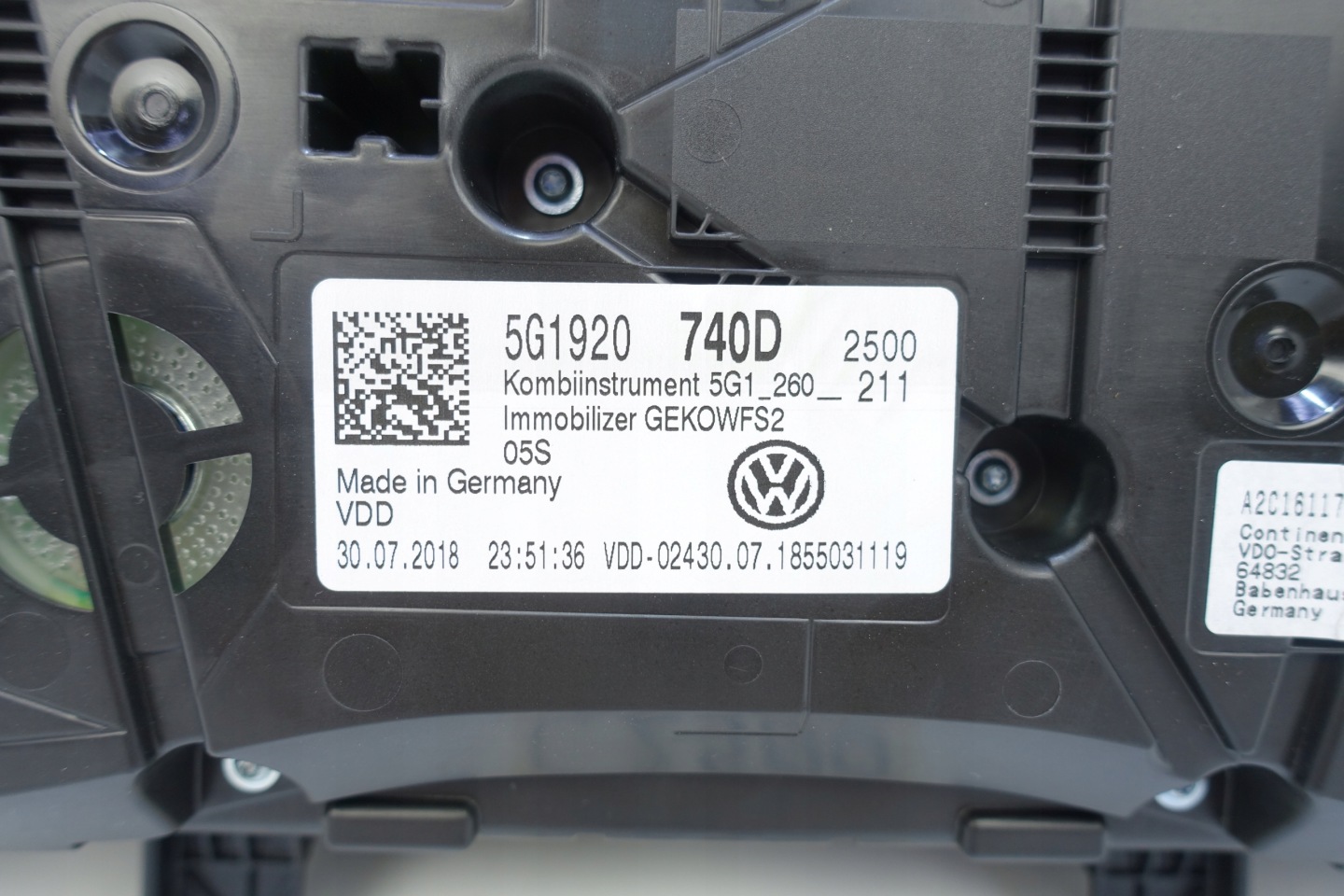 dials dials VW GOLF VII 7 5G 25828KM 5G1920740D