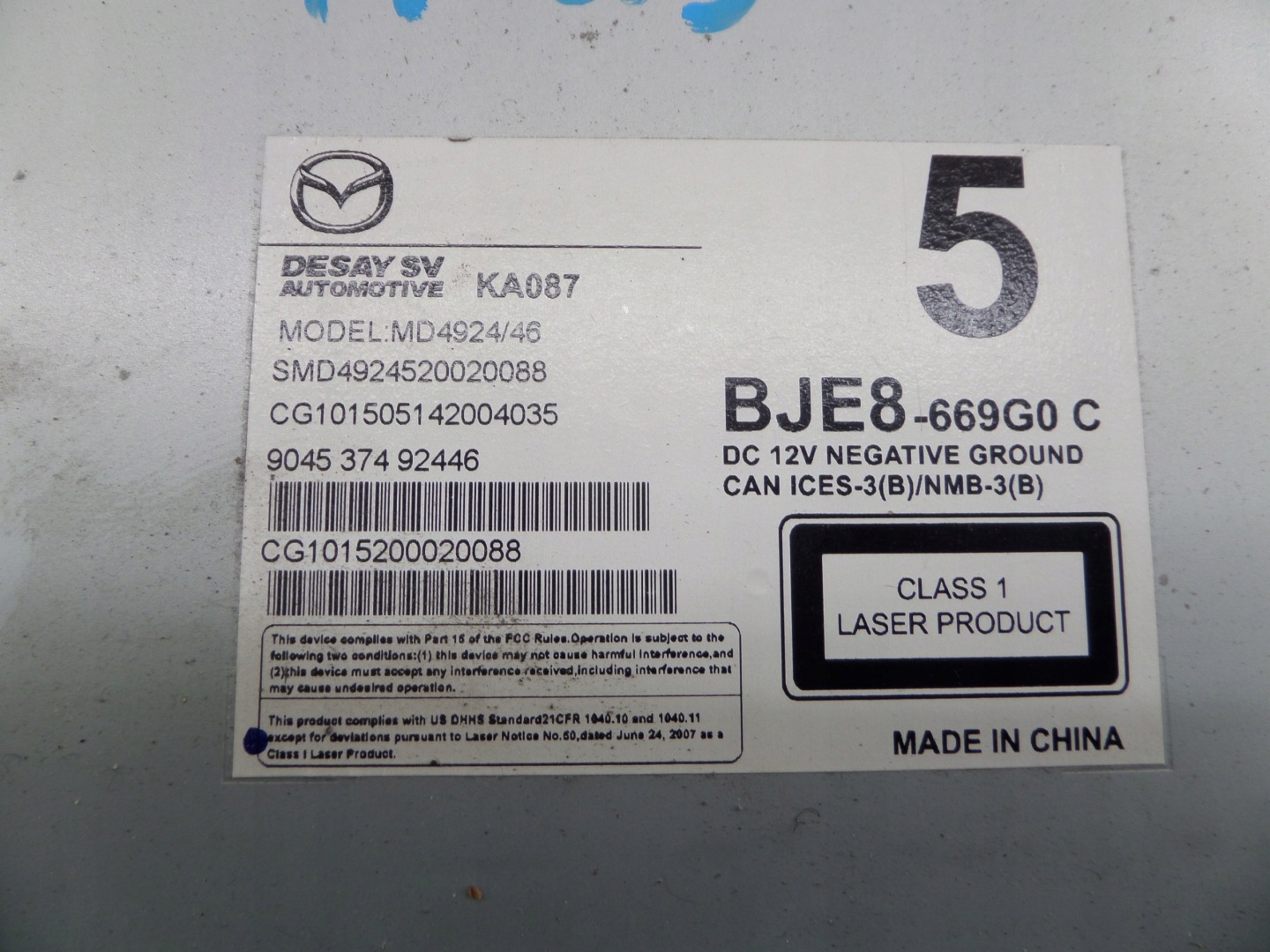 MAZDA 3 BM BN player navigation devices DVD CD BJE8-669G0C