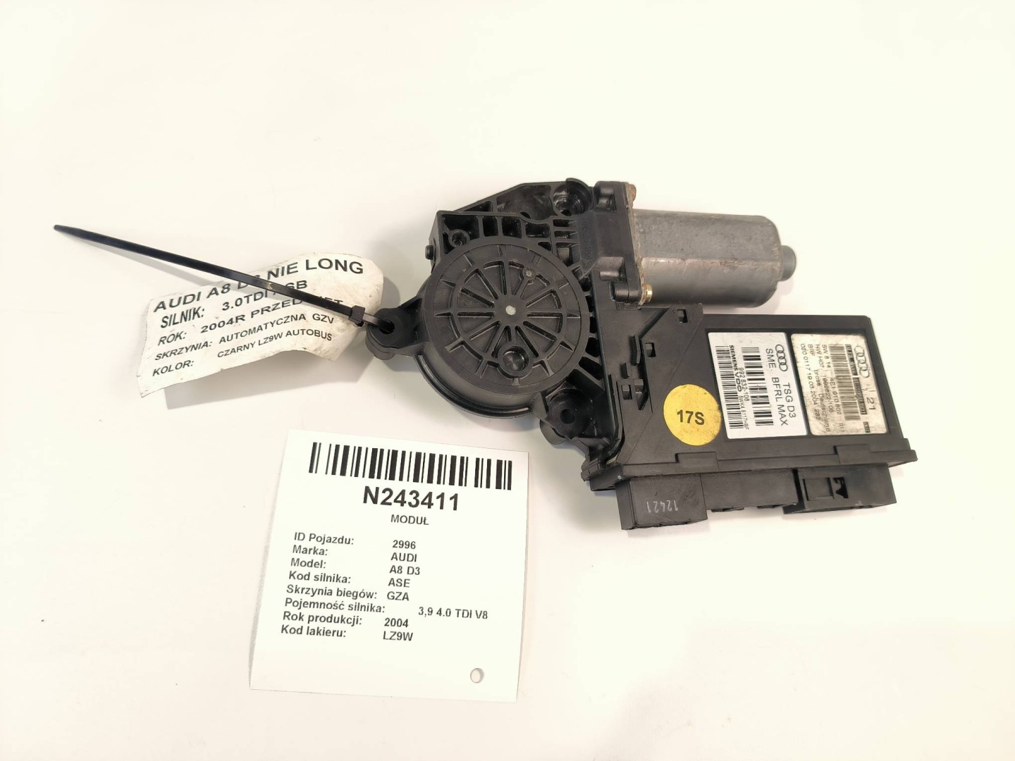 mini motor windows left rear part 4E1910802 AUDI A8 D3