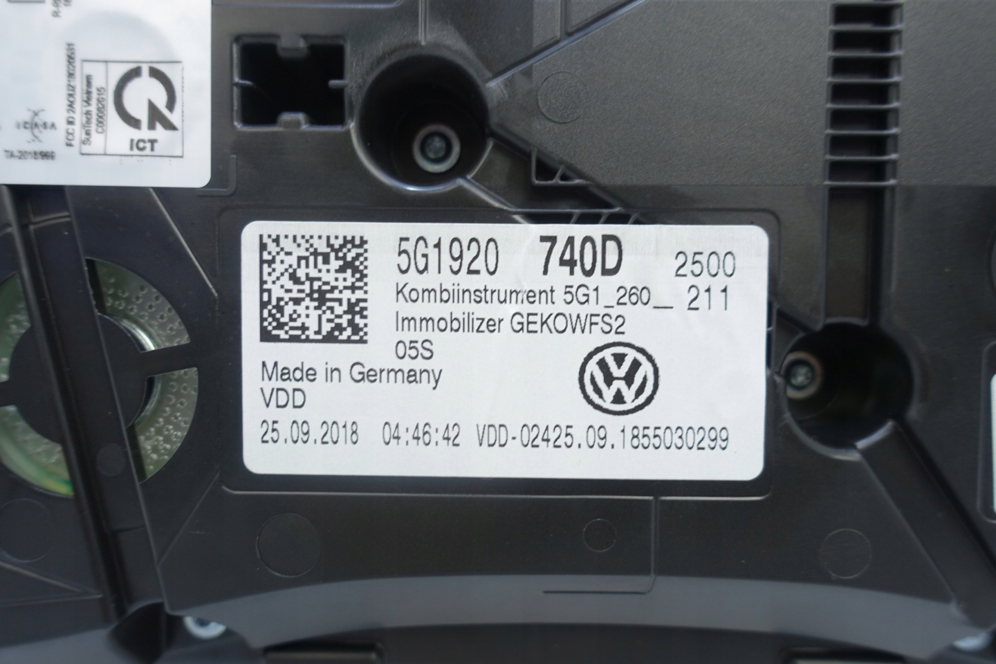 dials dials VW GOLF VII 7 5G 25006KM 5G1920740D