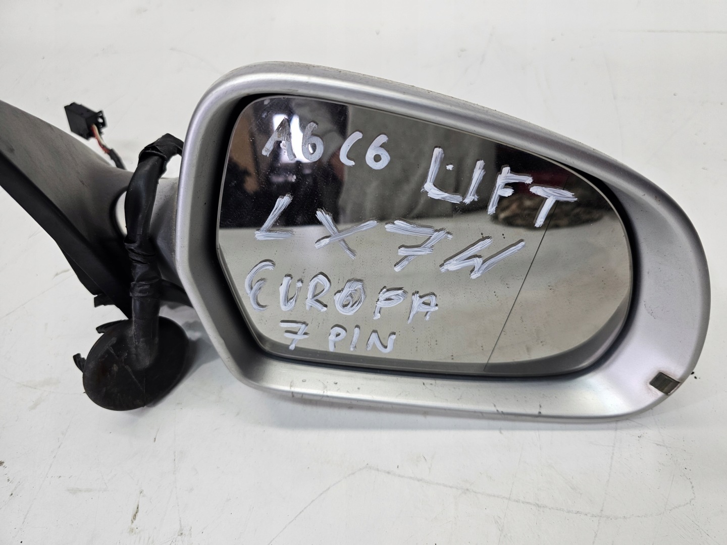 mirror right front AUDI A6 C6 LIFT LX7W 7-PIN EUROPA