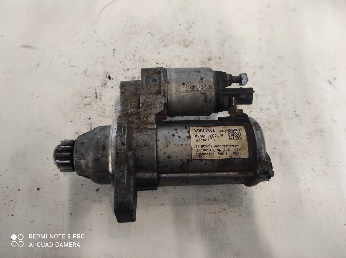 VW Up 1.0 MPI starter original 02M911021H BOSCH