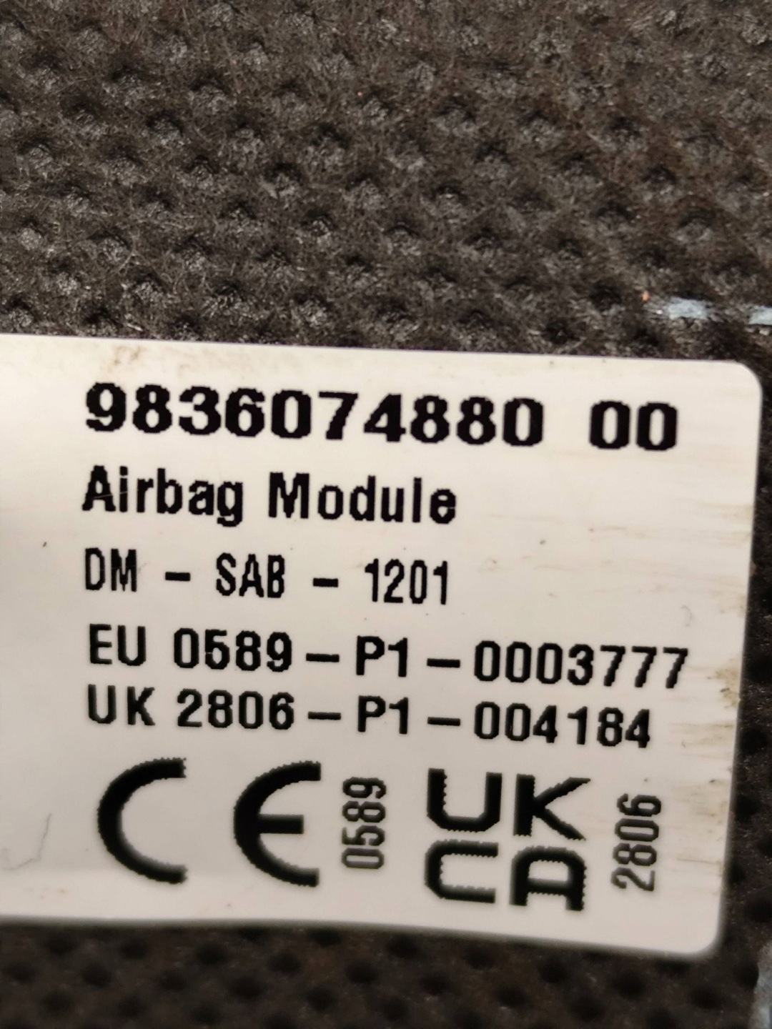 OPEL MOKKA II B Airbag Sitz links 9836074880