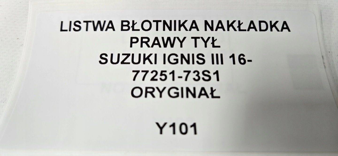 modanatura parafango Destra posteriore SUZUKI IGNIS III 2016