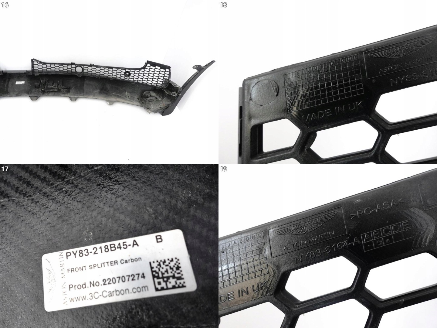 ASTON MARTIN DBX 707 DBX707 SPOILER SPLITTER CARBON moulding bumper front
