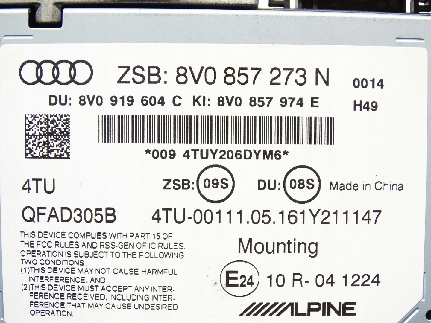 EKRAN display WINDA NAVI navigation devices AUDI A3 S3 8V 8V0857273N