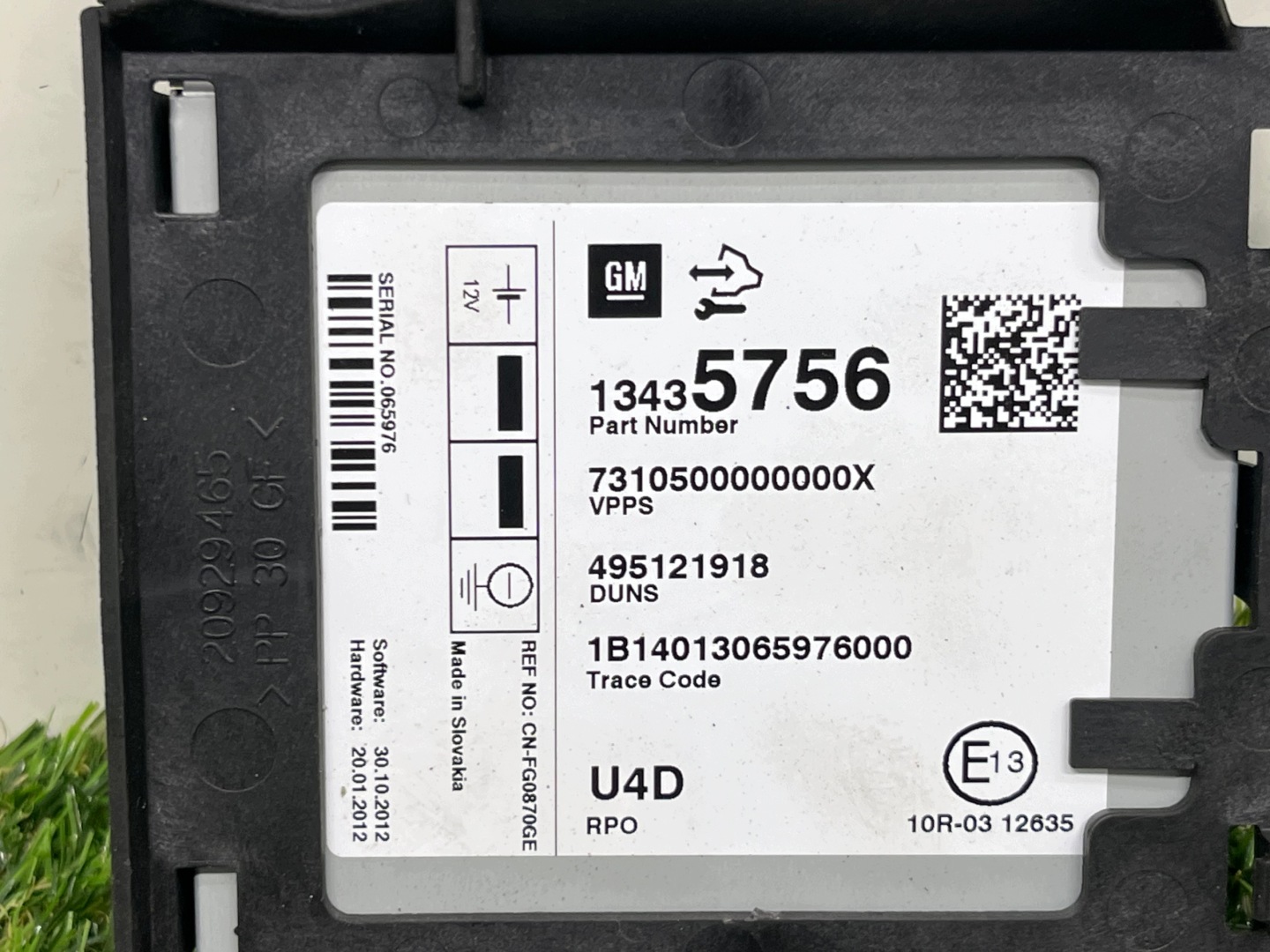 control unit module radio OPEL AMPERA 1 13435756