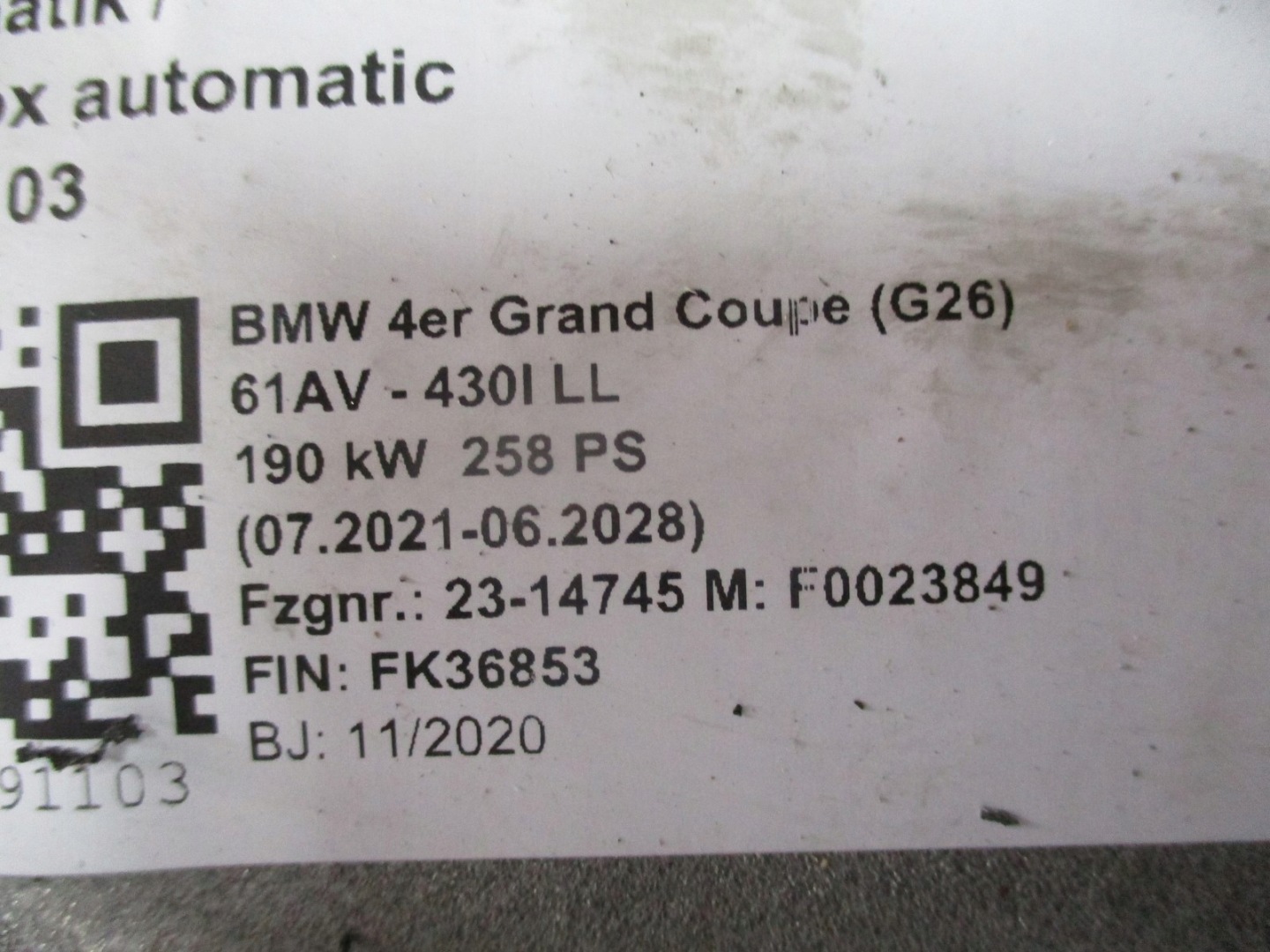 Getriebe BMW 4 G26 3,0i GA8L51CZ