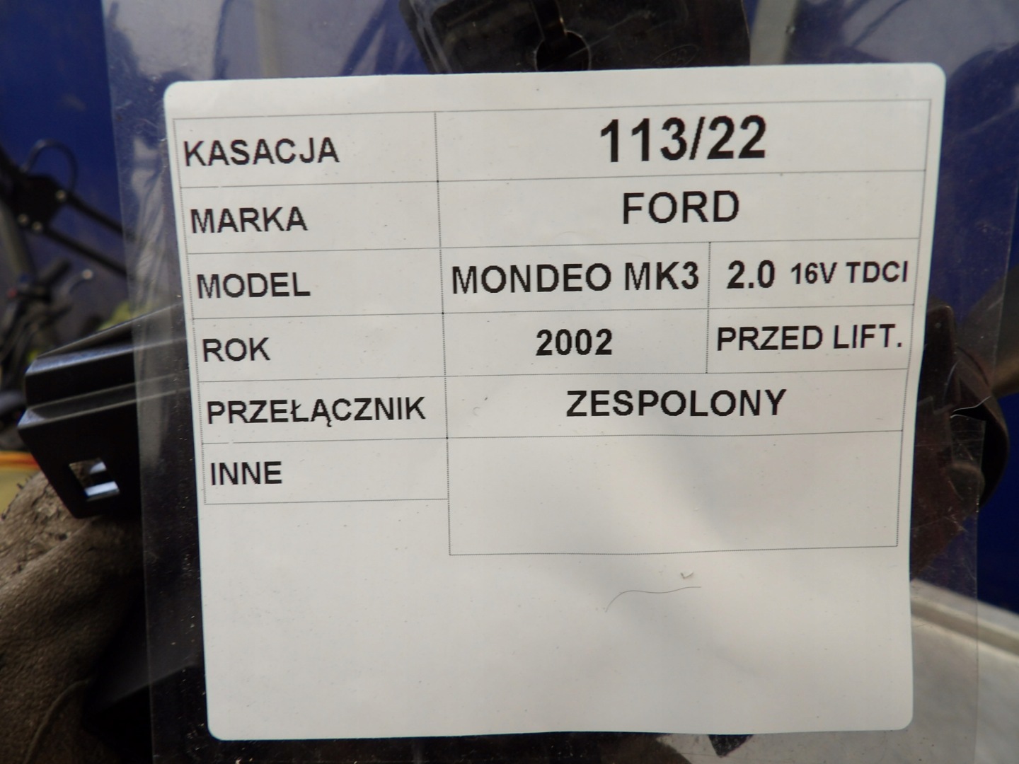 DEVIO LUCI TERGICRISTALLO TERGI Ford Mondeo MK3 1S7T13335AE