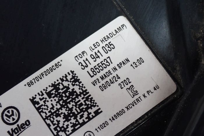 VW PASSAT B6 FULL LED IQ.LIGHT reflektor left light left 3J1941035