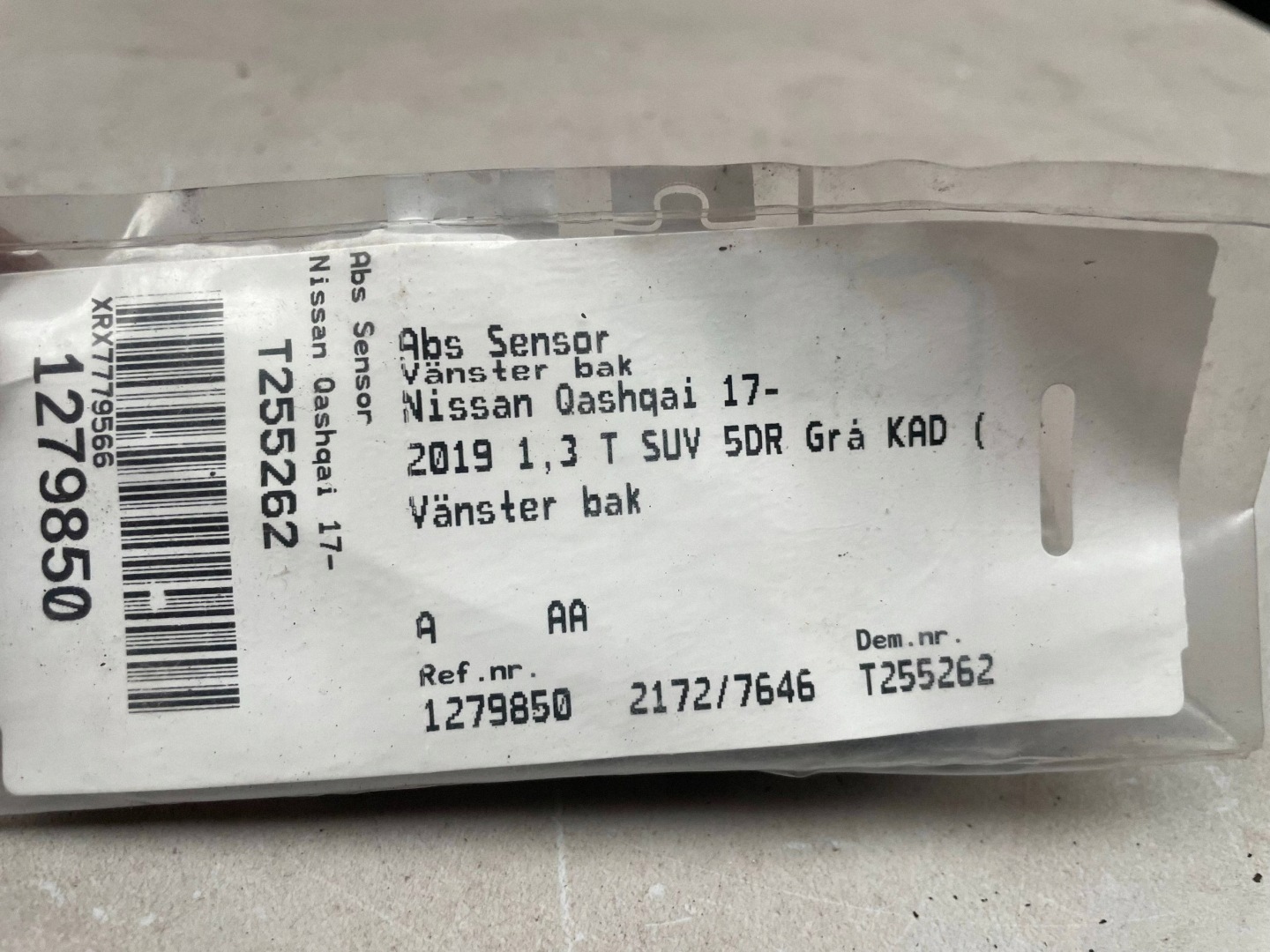 sensor ABS heck NISSAN QASHQAI PA612GF33CZUJNI @A