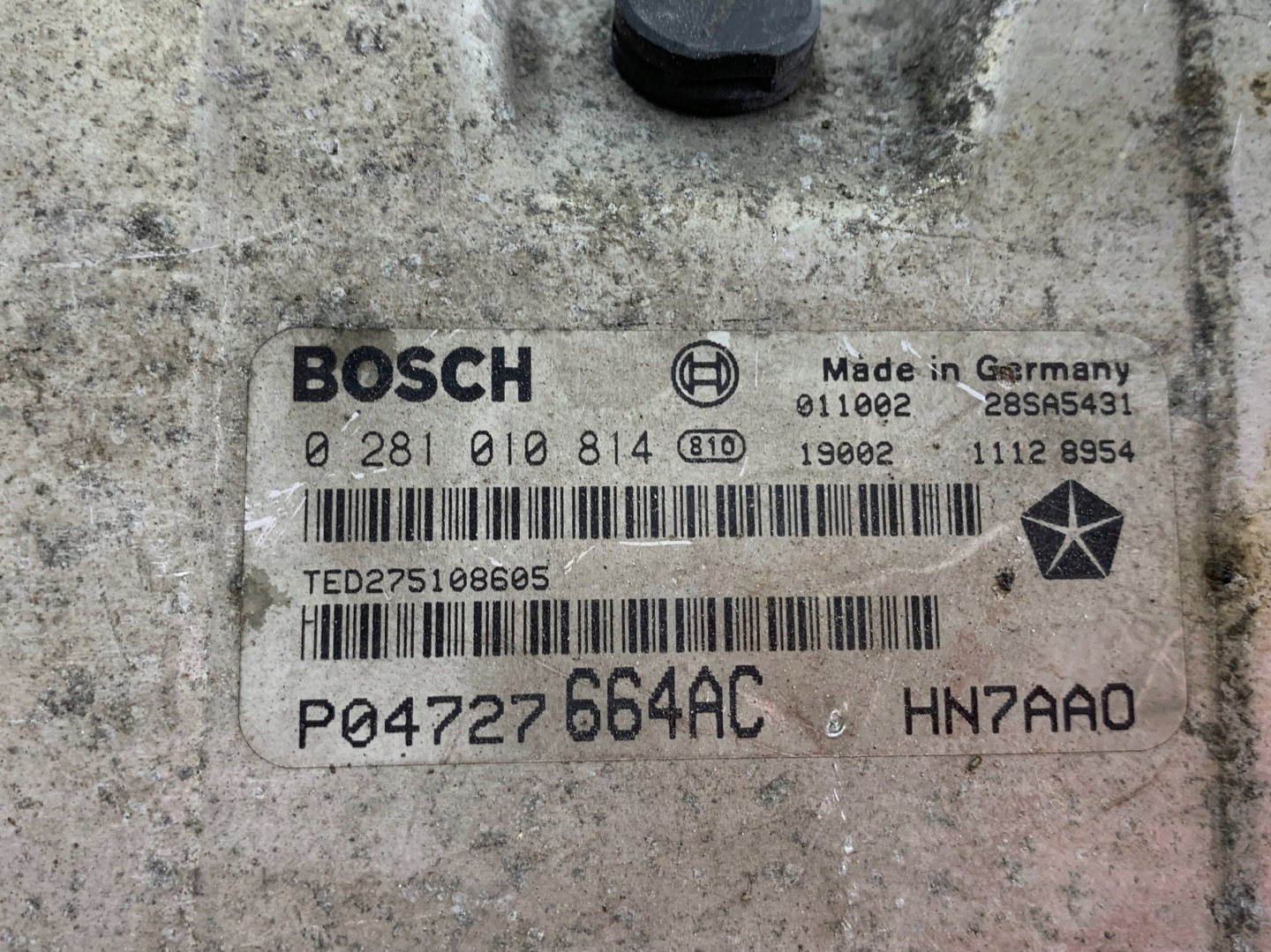 control unit CHRYSLER VOYAGER IV 2.5 CRD P04727664AC