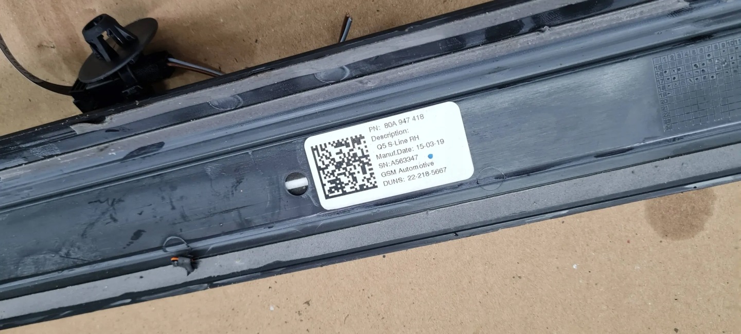 Q5 80A moulding mouldings threshold front PODSWIETLANE left right