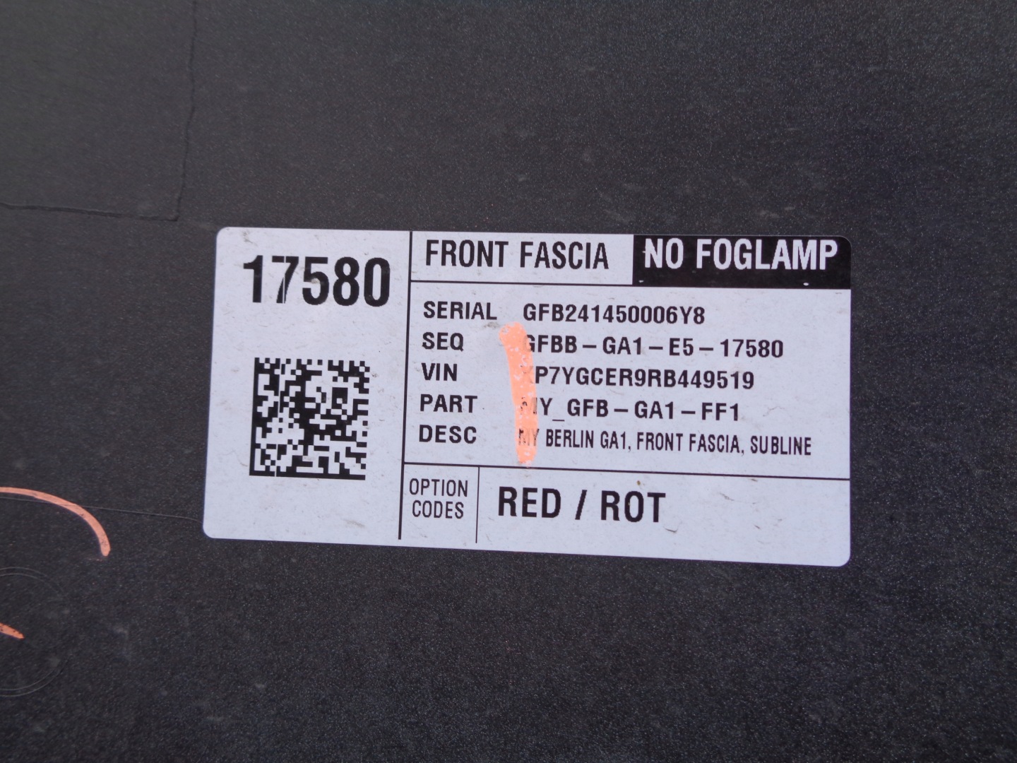 Frontstoßstange TESLA MODEL Y NR 46650