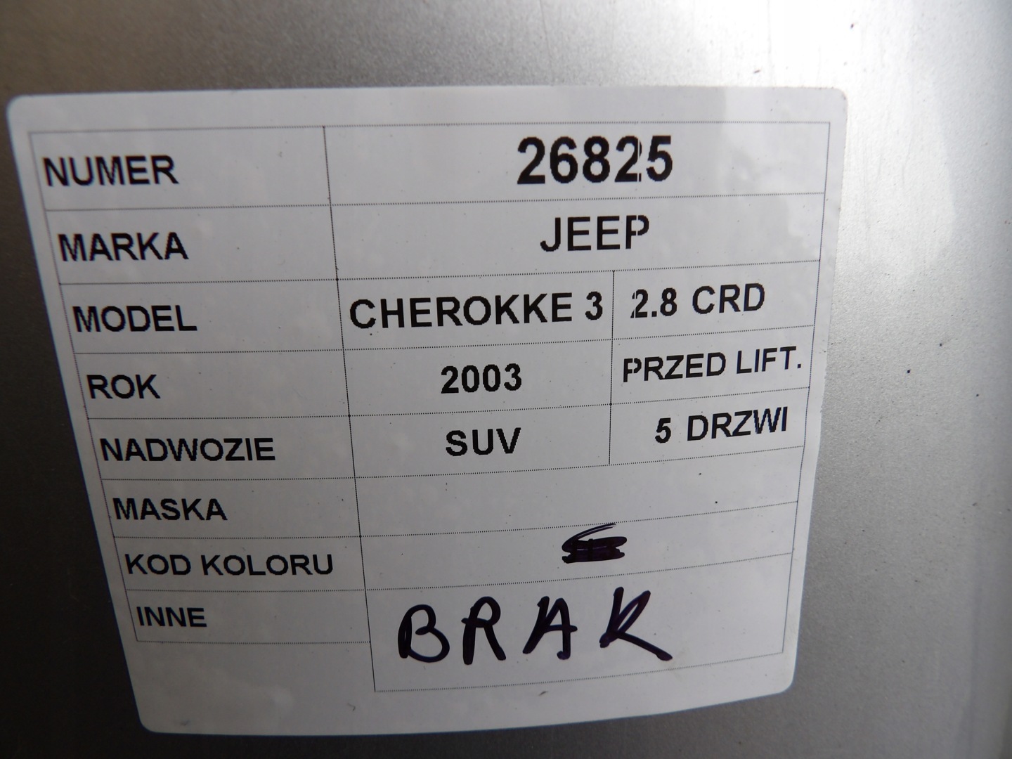 Jeep Cherokee 3 bonnet