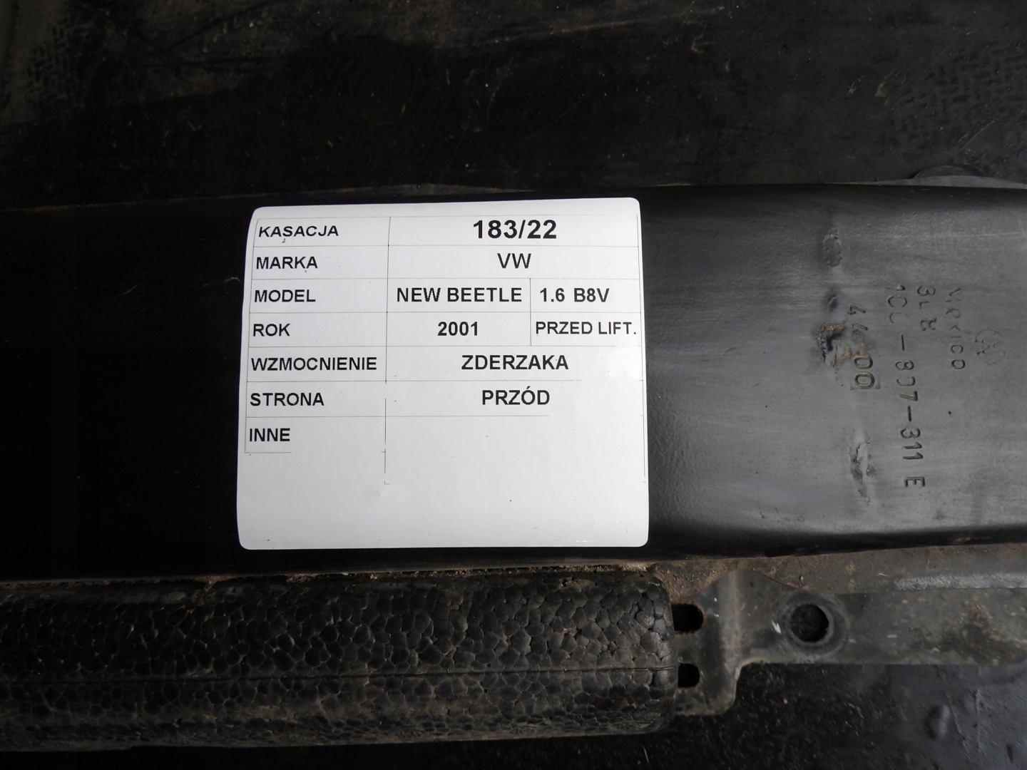 Traversa Paraurti Anteriore New Beetle 1C0807311E