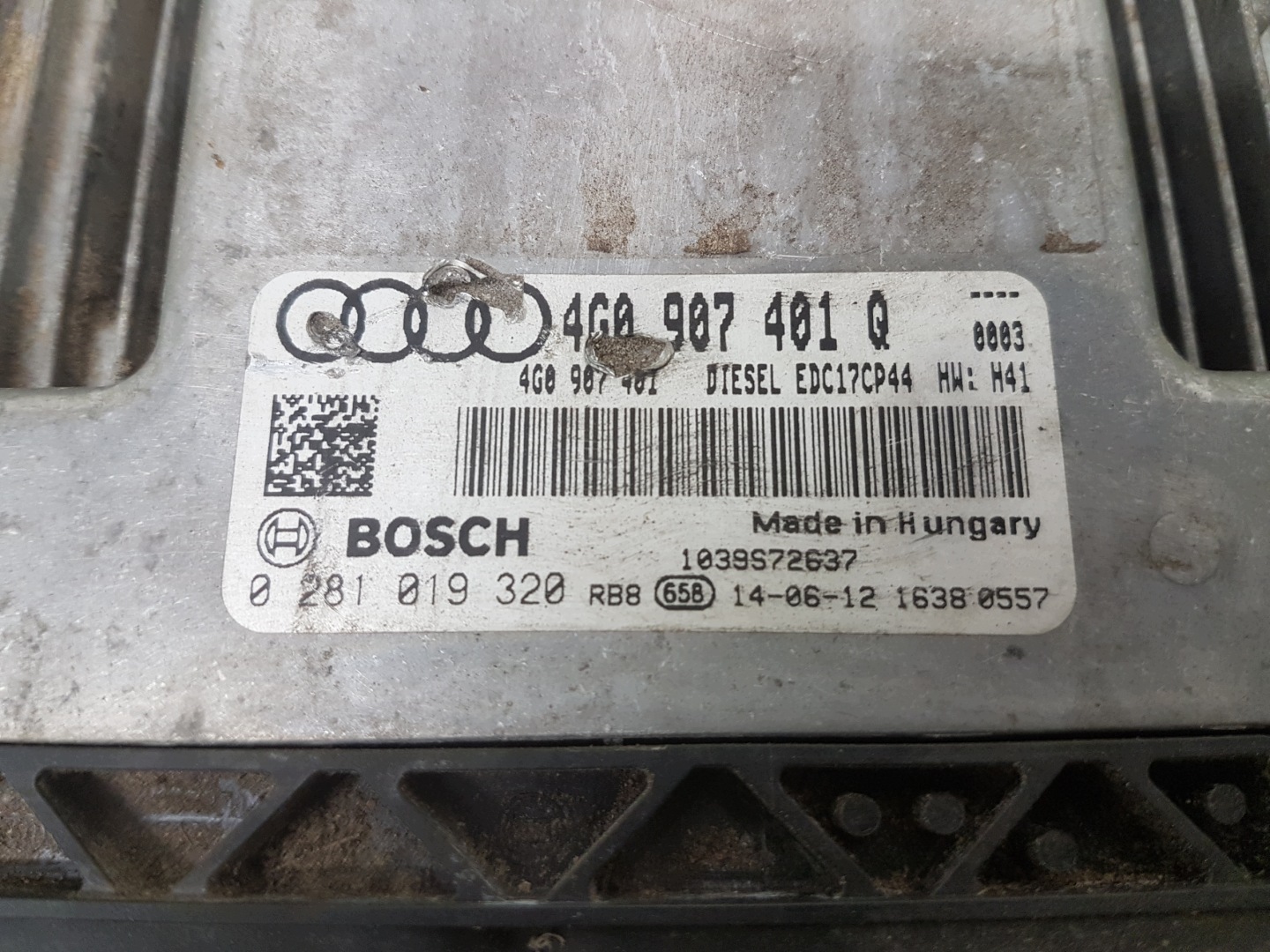 computer of the engine control unit AUDI A6-C7 4G0907401Q 0281019320