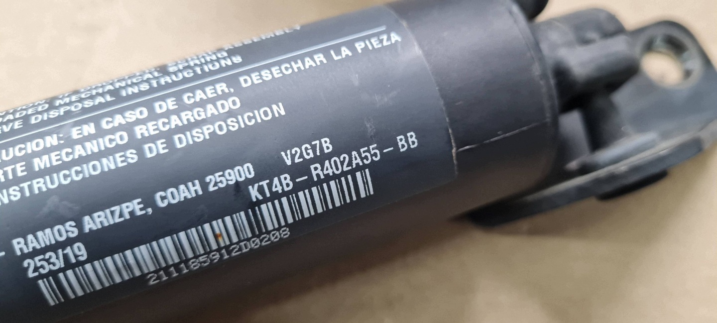 Ford Edge II 2020 damper shock absorber bonnet left boot KT4BR402A55BB