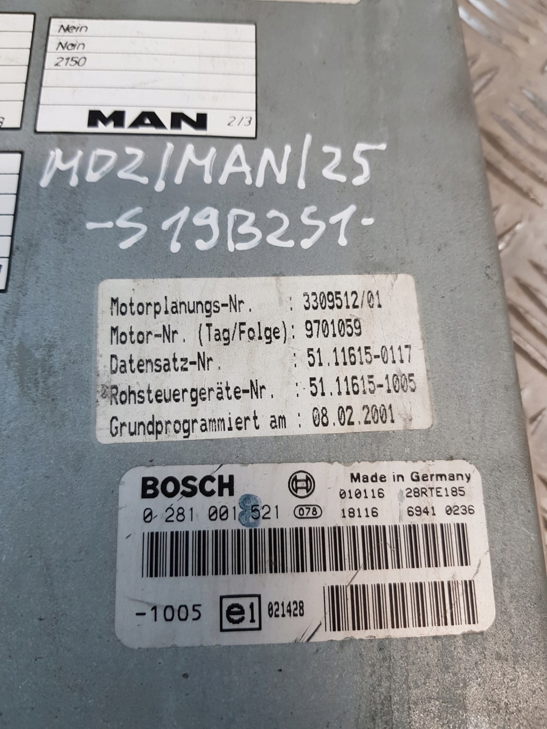 control unit of the engine MAN 0281001521 51.11615-1005