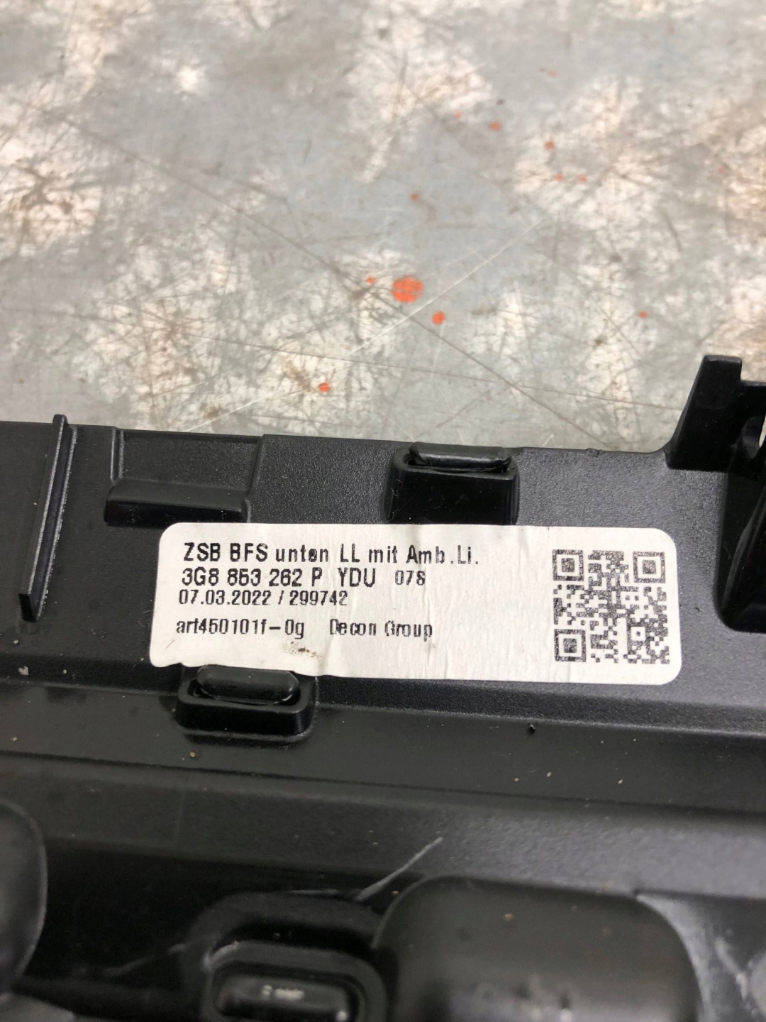 Moulage DEKOR Console VW ARTEON 3G8853262P