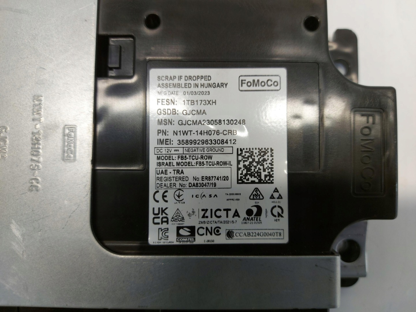 Ford Ranger VI 6 2024r module control unit radio navigation n1wt-14h076-crb