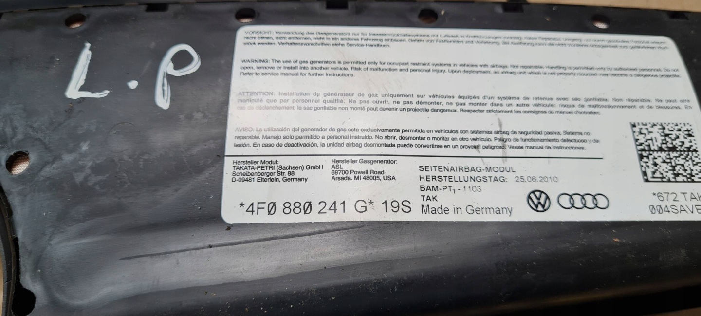 A6 C6 LIFT seat airbag left left front airbag 4F0880241G